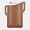 Men EDC 6.3 Inch Leather Phone Holder Waist Belt Bag - Brown