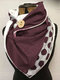 Women Solid Color Dots All-match Thick Warmth Shawl Printed Scarf - Purple