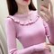 Knitted Sweater Women's Head Slim Long-sleeved Short Wooden Ear Sweater Inside The Bottoming Shirt - Pink