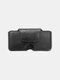 Men EDC Genuine Leather Retro 6.5 Inch Phone Holder Holster Waist Belt Bag - Black