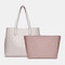 Women 2 PCS Large Capacity Multi-pocket Removable Key Multifunctional Handbag Tote - White