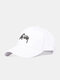 Unisex Cotton Solid Letters Pattern Embroidery All-match Sunshade Baseball Cap - White