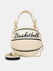 حقيبة يد كروسبودي بسلاسل كرة السلة للسيدات - أبيض