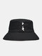 Collrown Unisex Cotton Cloth Funny Cartoon Pattern Casual Ourdoor Sunshade Foldable Flat Caps Bucket Hats - Black