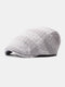 Men Cotton Stripes Pattern Sunvisor Casual Fashion Forward Hat Beret Hat Flat Cap - Gray