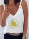 Printed Straps Casual Sleeveless Tank Top - #04
