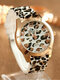 6 Cores Silicone Aço Inoxidável Feminino Vintage Watch Ponteiro Decorado Calico Print Quartz Watch - #06