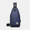 Waterproof Man Outdoor Travel USB Charging Port Crossbody Bag Casual Sling Bag Chest Bag - Blue