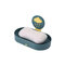 Double-Layer Soap Box Without Punching Home Wall-Mounted Bathroom Drain Soap Box Tet Soap Storage Box - Green