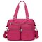 Women Waterproof Handbag Multifunction Crossbody Bag - Rose Red