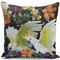 Tropical Flora And Fauna Retro Painting Parrot Peach Velvet Pillowcase Home Fabric Sofa Cushion Cover - #2