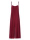 Solid Color Strap Wide Leg Plus Size Loose Jumpsuit for Women - Red