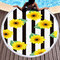 Daisy Sunflower Round Beach Towel Blanket Hawaii Hawaiian Tropical Large Microfiber Terry Beach Roundie Palm Circle Picnic Carpet Yoga Mat with Fringe - #8