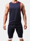 Mens Sexy Sleeveless  Loose Fit Vest Sport Tank Tops - Royal Blue