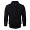 Mens Brief Style Sweatershirt Single-breasted Solid Color Knitting Casual Cardigan - Black