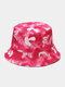 Unisex Cotton Overlay Tie-dye Graffiti Cartoon Print Double-sided Wearable Foldable Fashion Outdoor Sunshade Bucket Hat - #03