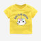 Girl's Cat Unicorn Print Summer Short Sleeve Casual T-shirt For 3-11Y - Yellow