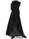 Waterfall Front Irregular Plus Size Long Sleeve Plus Size Hoodie Dress - Black