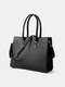 Women Casual Large Capacity Multi-Compartments Faux Leather Crossbody Bag Handbag - Black