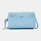 Women PU 6.3 Inch Phone Solid Crossbody Bag Phone Bag - Blue