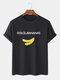 Mens Banana & Character Print Cotton Plain Breathable Loose Casual T-Shirts - Black