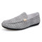 Men Plaid Canvas Comfy Low Top Soft Slip On Casual Loafers - Grey