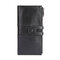 Genuine Leather RFID Antimagnetic Long Phone Wallet Card Holder Phone Bag - Black