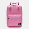 Women Waterproof Large Capacity Solid Backpack School Bag - Pink