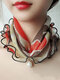 Vintage Elegant Artificial Pearl Pendant Crimping Printed Multifunctional Dacron Highly Elastic Scarf Necklace - #08