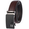 New Automatic Buckle Belt Men's Belt Two-layer Leather  - Gun buckle with brown belt