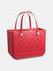 Women PVC Brief Large Capacity Solid Color Handbag Beach Bag Tote - #06