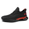 Men Knitted Fabric Brethable Sport Soft Casaul Running Sneakers  - Black