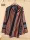 Stripe Tassel Wrap Cowl Neck Knit Shawl Plus Size Cardigan - Orange
