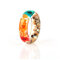 Multicolor Dried Flower Resin Ring Handmade DIY Transparent Gold Leaf Epoxy Unisex Ring - #04