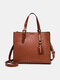 Faux Leather Ostrich Printed Multi-carry Crossbody Bag Large Capacity Tote Shoulder Bag Handbag - Brown