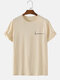 Mens 100% Cotton Character Print Crew Neck Short Sleeve T-Shirt - Apricot