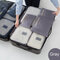 6 Pcs/Set Square Travel Luggage Storage Bags Clothes Organizer Pouch Case - Gray