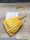 Women Canvas Fold Pleated Patchwork Shoulder Bag Crossbody Bag - Yellow