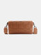 Men Vintage Lattice Pattern Faux Leather Crossbody Bag Shoulder Bag - Brown