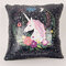 Mermaid Unicorn Sequins Cushion Cover Two Color Changing Reversible Throw Pillow Cases  - #7