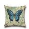 Linen Pillow Case Vintage Butterfly Home Decorative Leaning Cushion Pillow Cover  Pillowcases - #4
