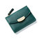 Stylish Small Short Wallet PU Leather Card Holder Coin Bag For Women - Green