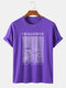 Mens Line Mountain Letter Print Cotton Daily Short Sleeve T-Shirts - Purple