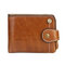 RFID Women Genuine Leather Multi-function Wallet - Brown
