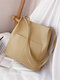 Women Multi-pocket Large Capacity Handbag Shoulder Bag Tote - Khaki