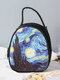 Women Vintage Starry Sky Large Capacity Painting Print Handbag Shoulder Bag - 1