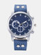 Alloy Sports Business Casual Belt Watch Quartz Watch For Men - Blue