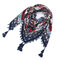 Print Knotted Tassel Scarf Jacquard Square Scarf - 13