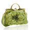 Rose Flower Women Handbag Cosmetic Bag - Light Green