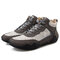Men Microfiber Leather Splicing Non Slip Casual Ankle Boots - Gray